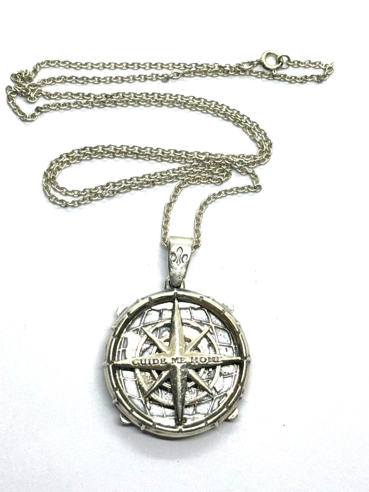 Sterling Silver “The Traveller of 200 Collection” Compass Pendant Necklace 18.9g