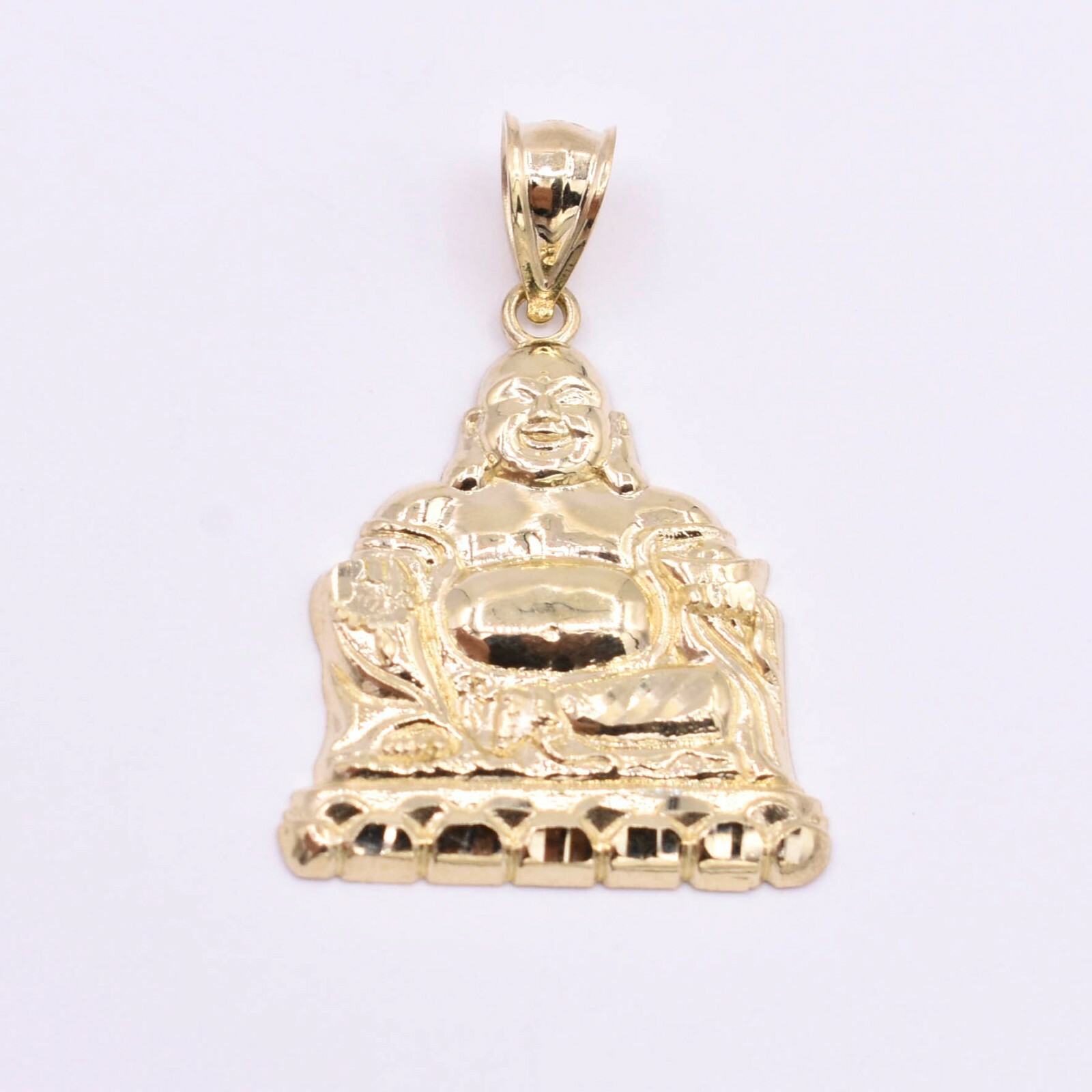 Happy Buddha Pendant Charm Real 10K Yellow Gold ALL SIZES