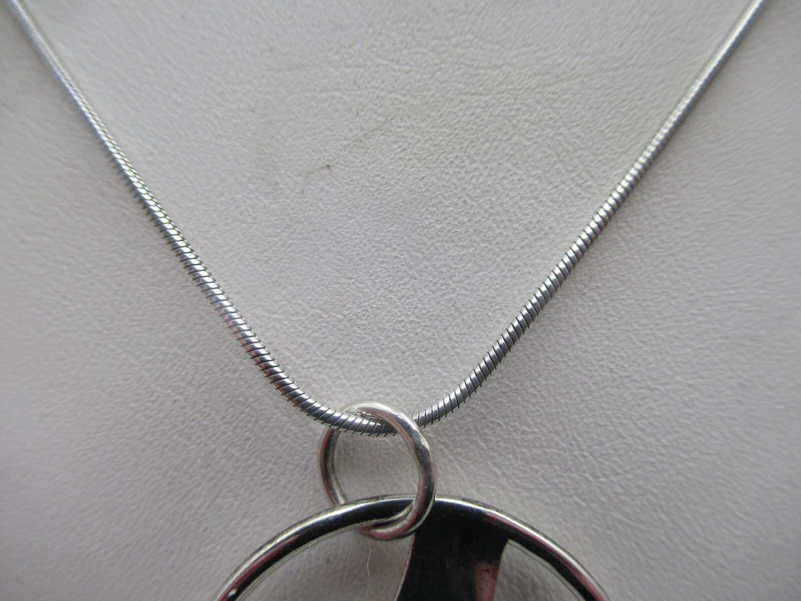 Handmade 23.5 Inch Sterling Silver Circle Pendant