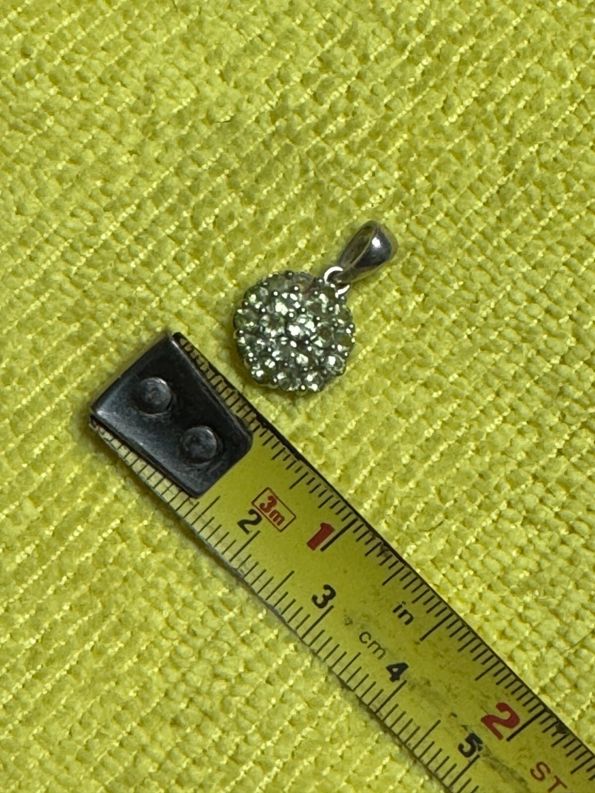 Sterling Silver Unknown Stone Custer Charm w/free ship (missing one stone)