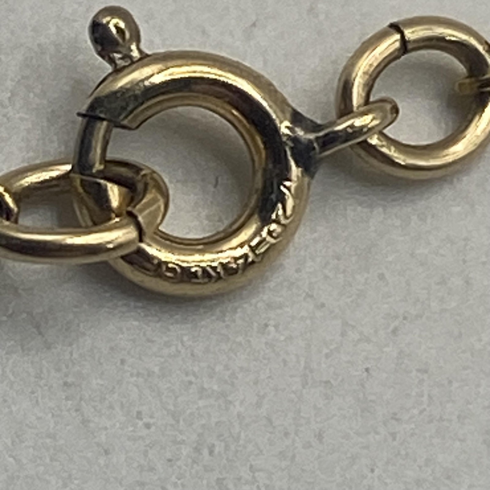 14k Gold Filled Chain Necklace 24 In Engraved Links Spring Ring Clasp Jewelry