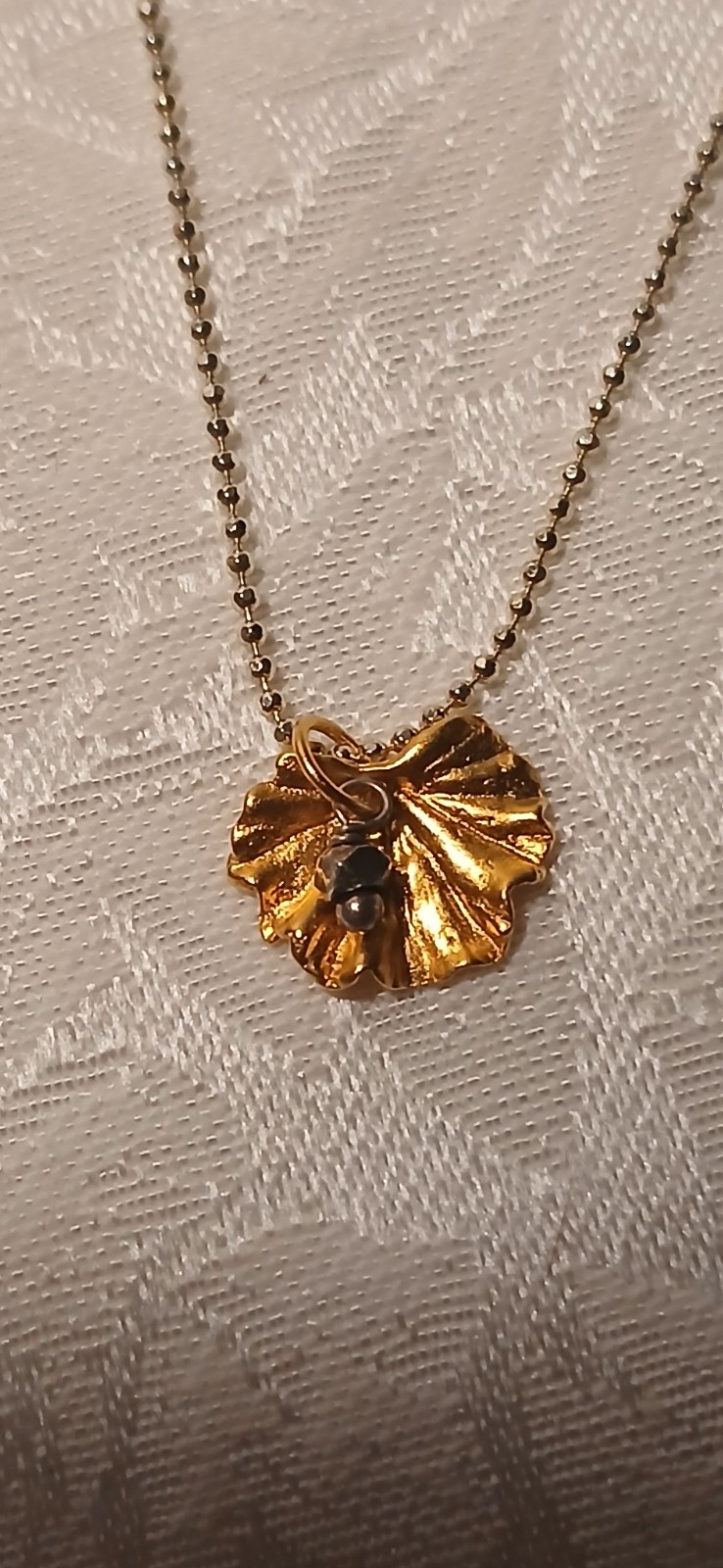 925 Silver Chain, 9.5″, 925 Gold filled Leaf, Charm, Chain, Tiny Dreidel Charm