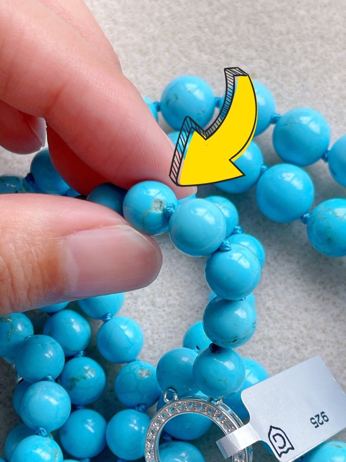 Gemporia Rare Find ~Not Enhanced~ Hubei Turquoise Necklace Sterling Silver COA