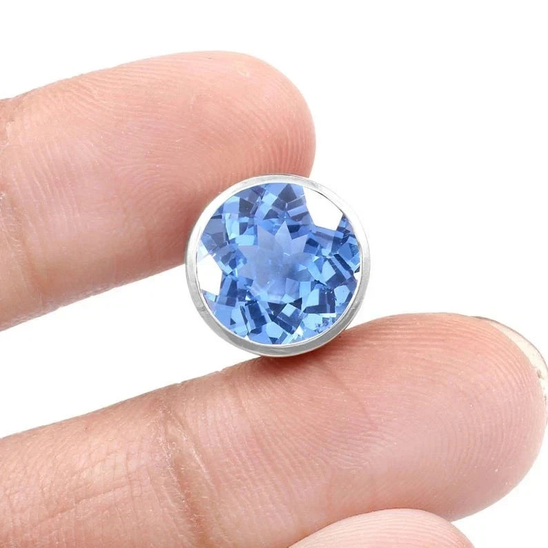 11 Ct Certified Natural Blue Sapphire Pendant in 925 Sterling Silver with Chain