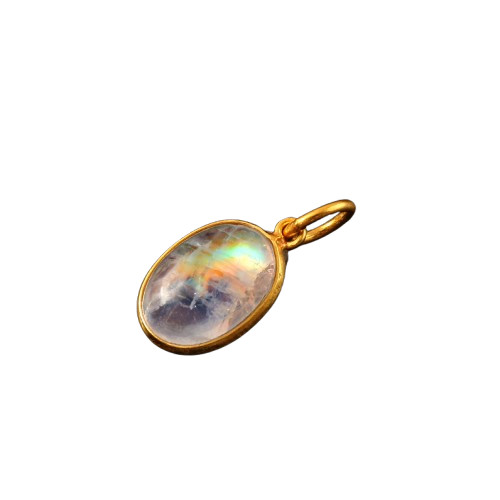 Natural Moonstone Gold Pendant Teardrop Gemstone Gift for Women 3167