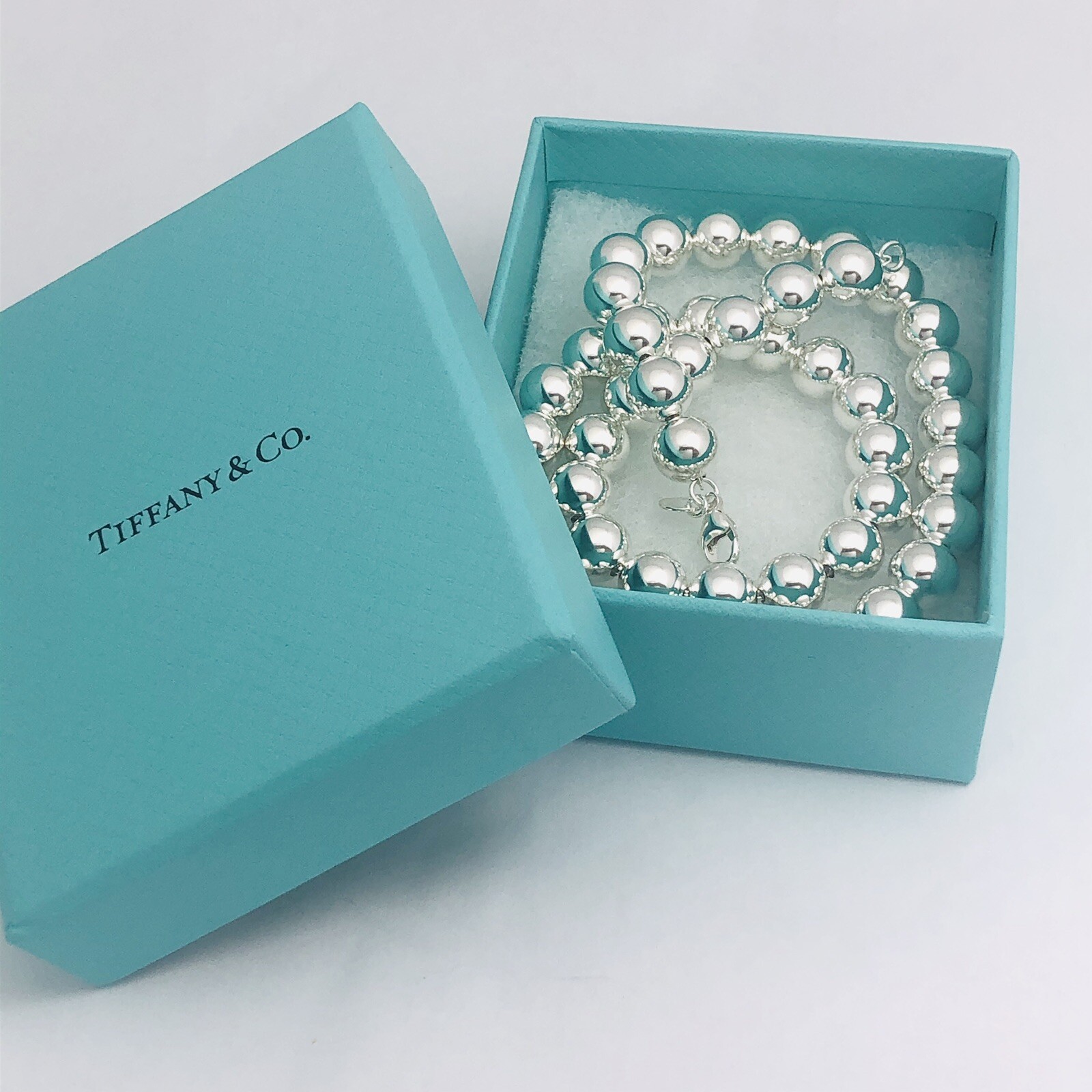 20” Mens Tiffany & Co HardWear Necklace 10mm Bead Ball in Sterling Silver