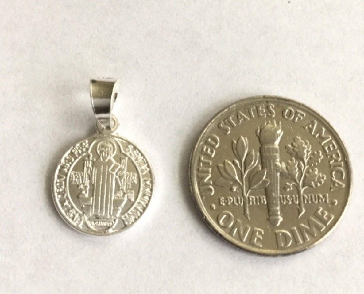 925 SILVER SAINT BENEDICT PENDANT / 925 PLATA MEDALLA DE SAN BENITO – 11mm #2