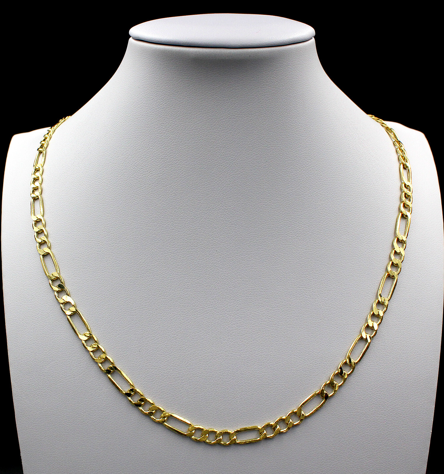 Real 10K Yellow Gold Figaro Link Chain Necklace 2.5mm 16″ 18″ 20″ 22″ 24″ 26″