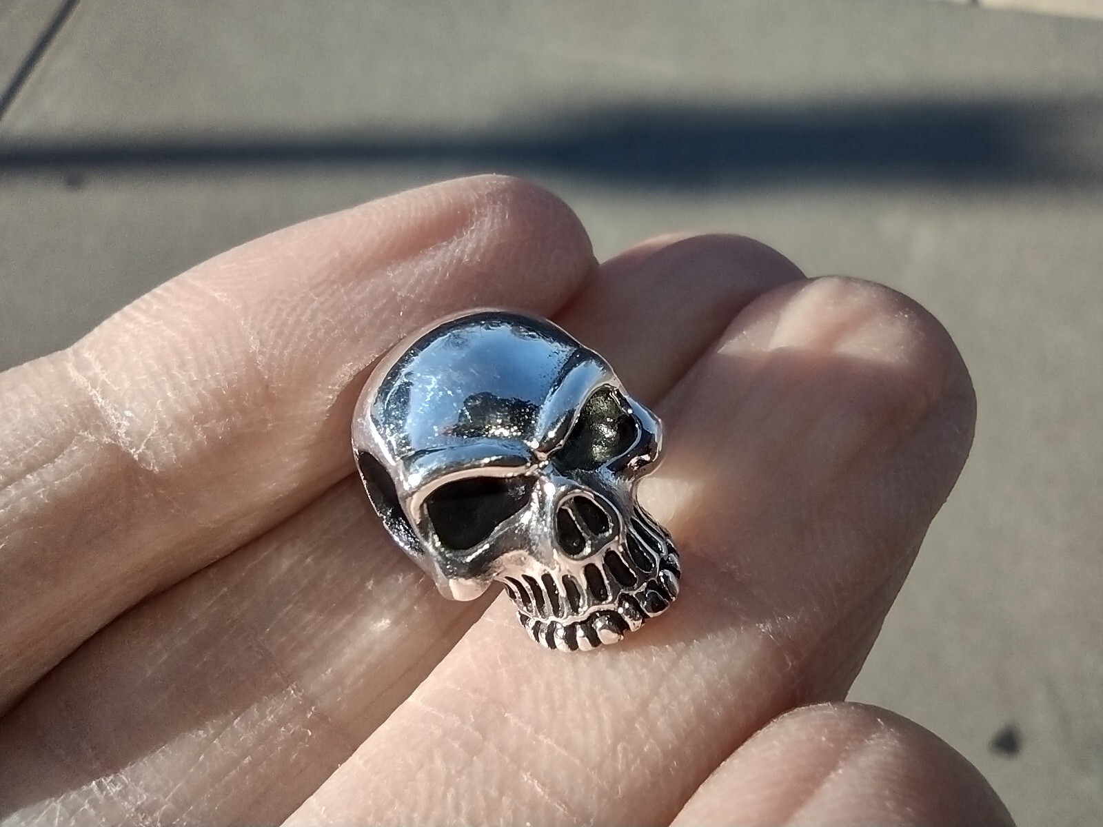 925 Sterling Silver Skull Pendant Thailand Np884