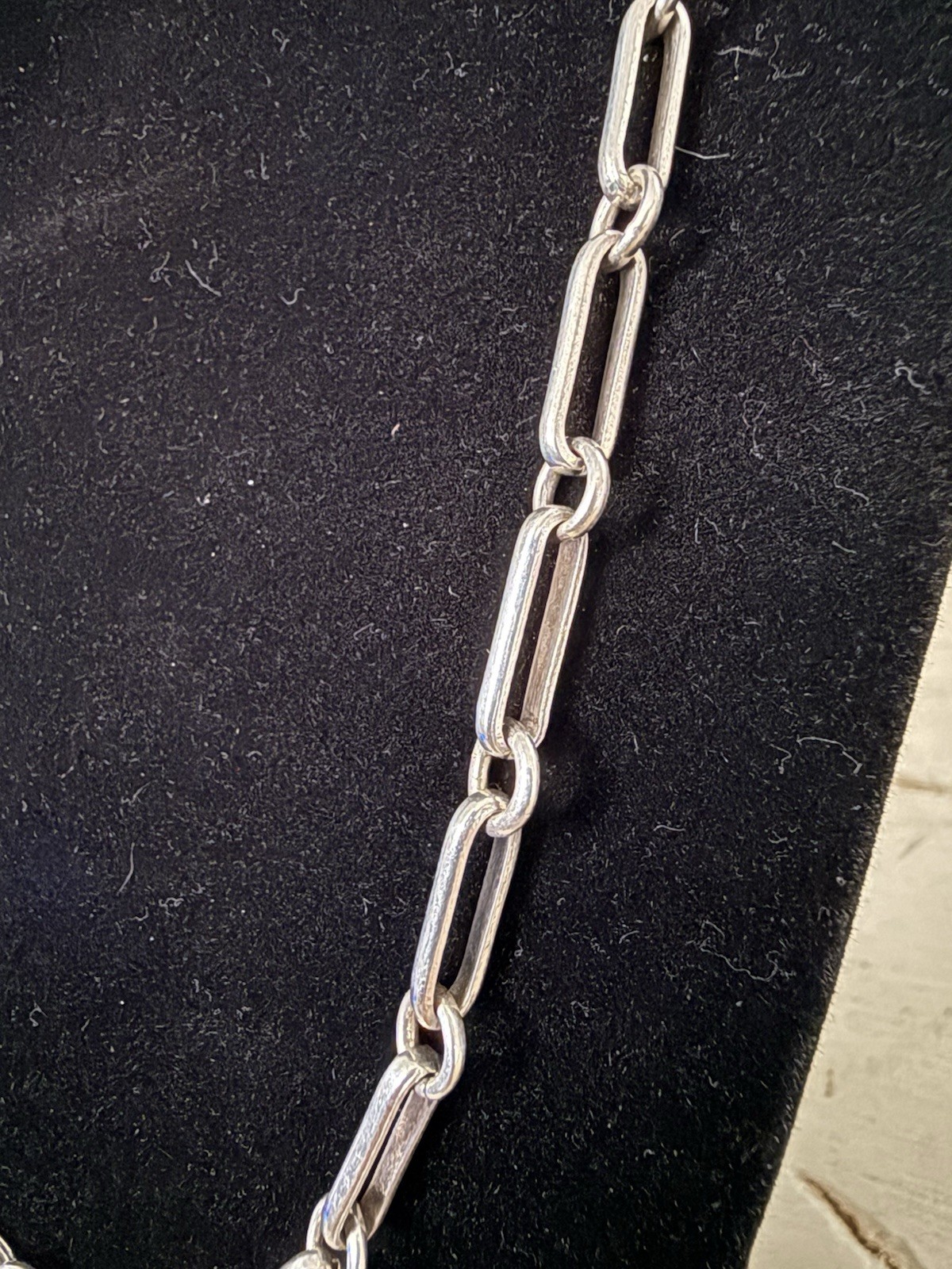 Sterling Silver Elongated Cable Chain Necklace 20” Made In The Philippines 25.8G