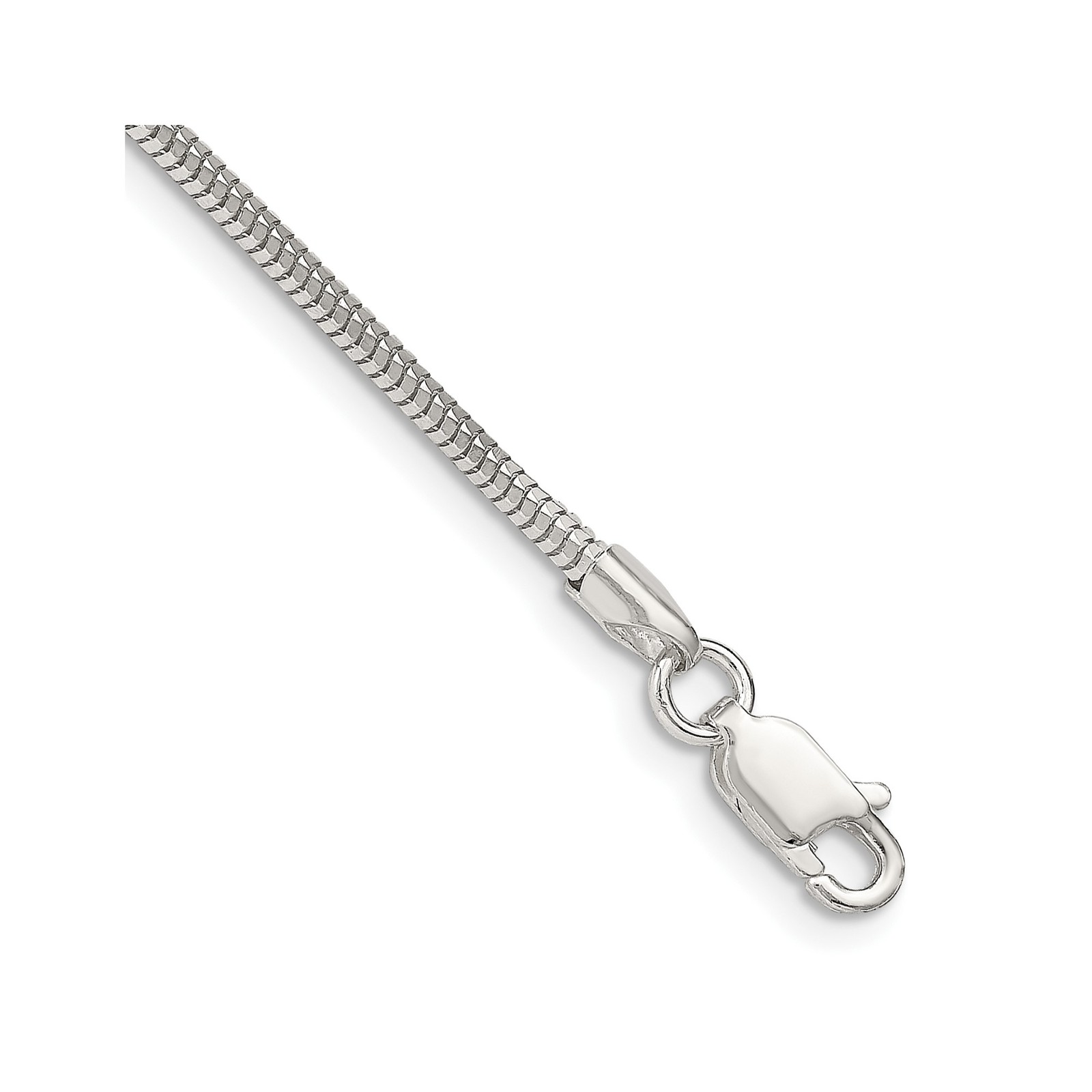 Sterling Silver Diamond-cut Snake 1.25-2.5mm 7-30″