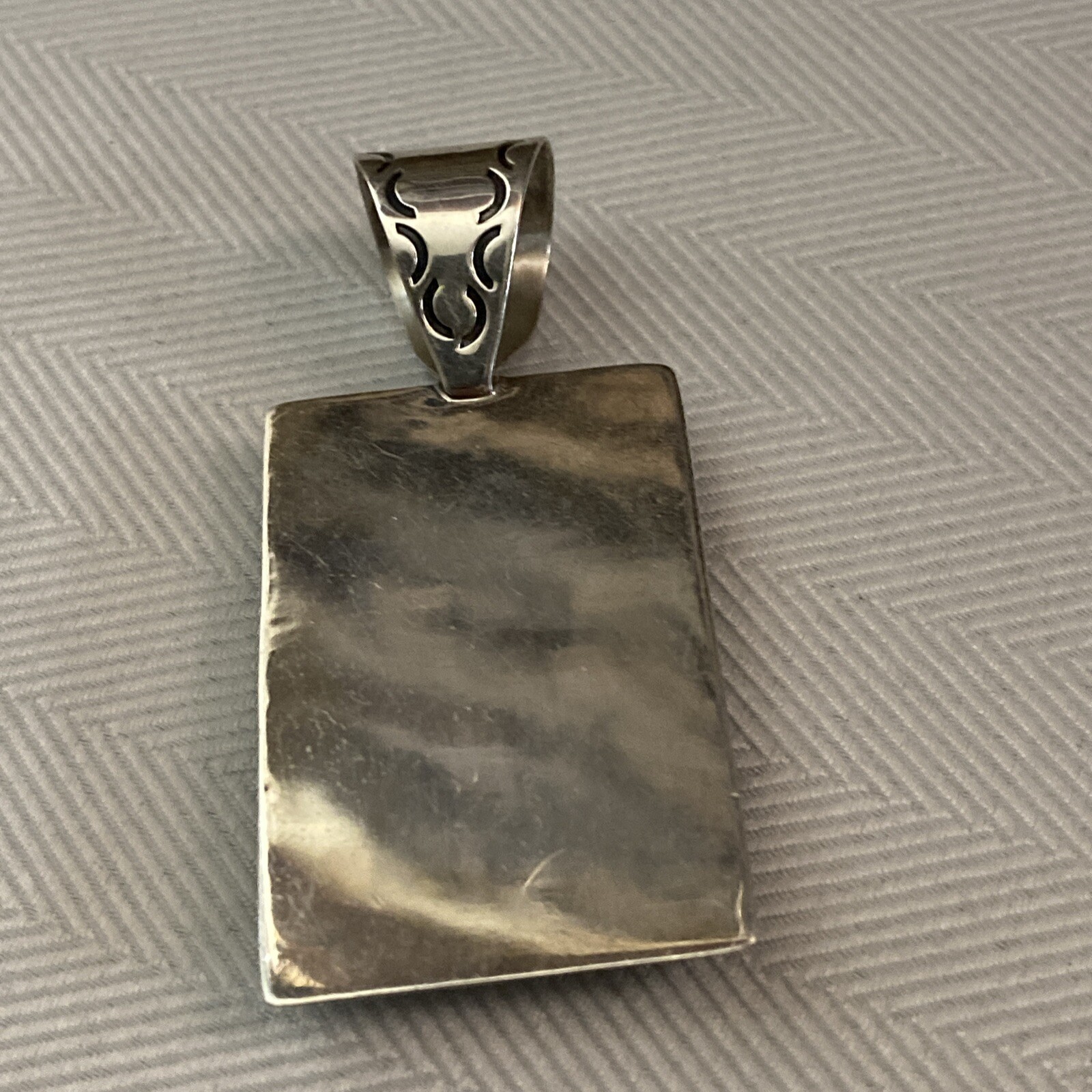 Jay King Beautiful Sterling Silver Black Onyx W/Picture Jasper Inlay Pendant