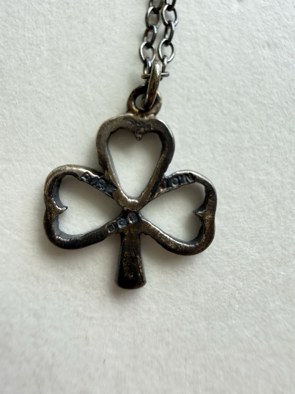 Vintage Irish Sterling Silver Shamrock Pendant Necklace J.O’N Eire 925