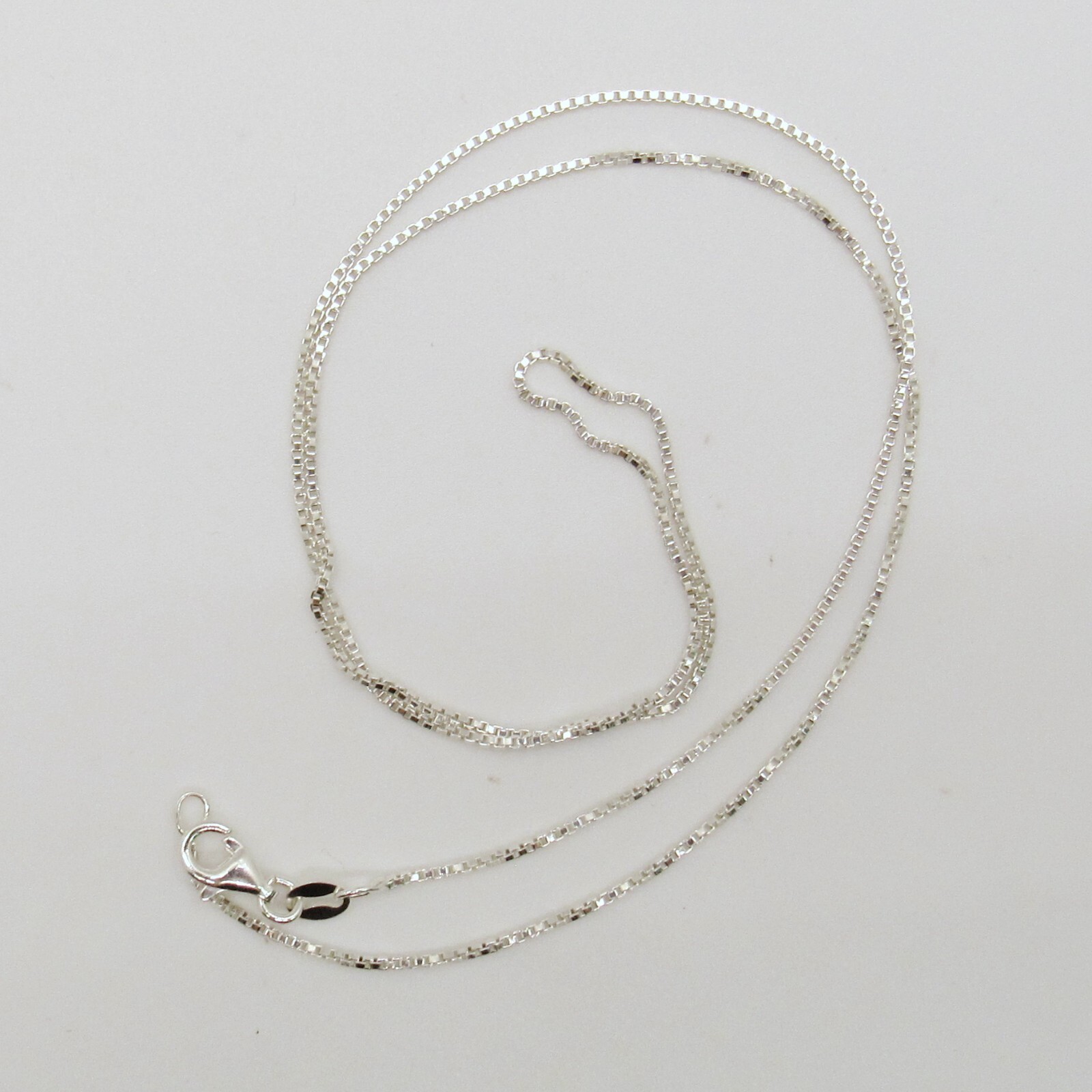 NEW STERLING SILVER .925 RHODIUM PLATED 20″ THIN BOX STYLE LINK CHAIN NECKLACE