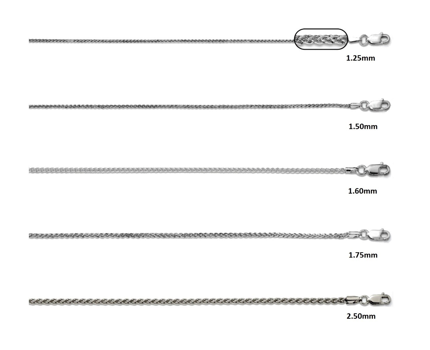 Sterling Silver Singapore Chain 16, 18, 20, 22, 24, 26, 28, 30″ Inch Lengths