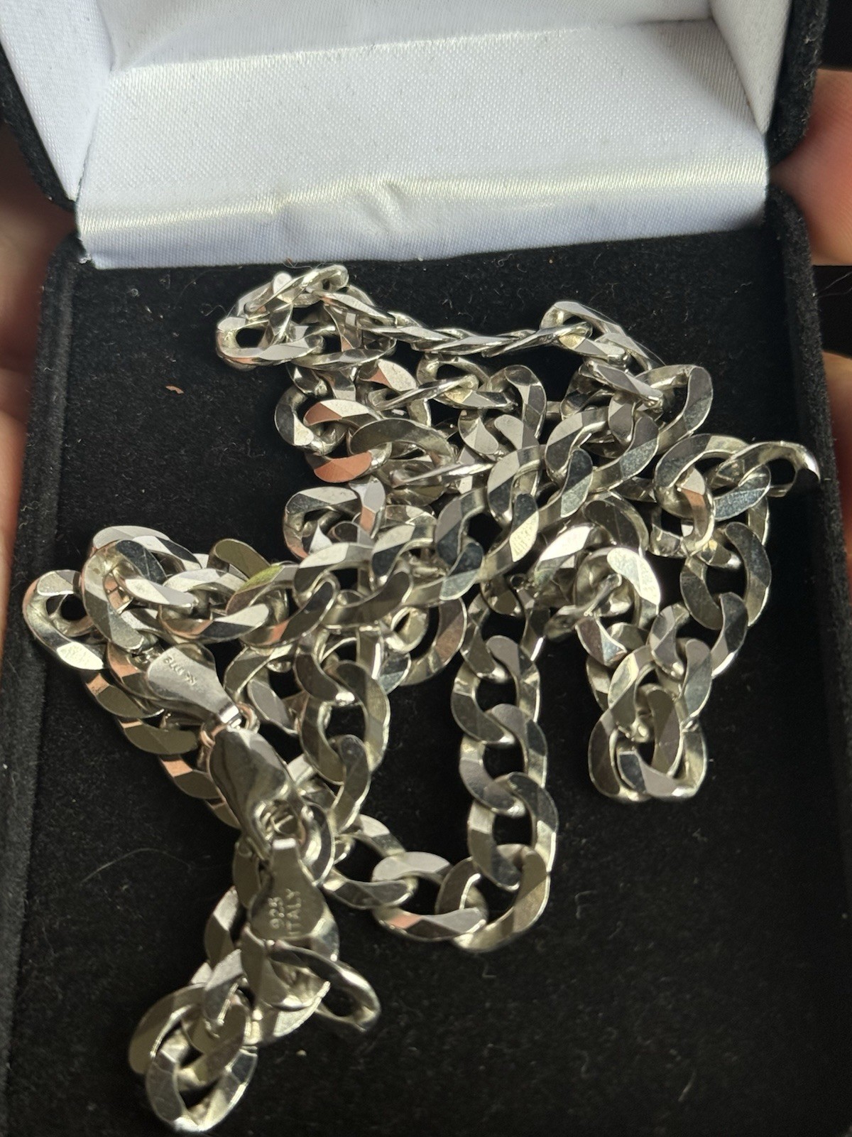 Kay Jewelers Diamond-Cut Sterling Silver 925 Curb Chain Italy Signed