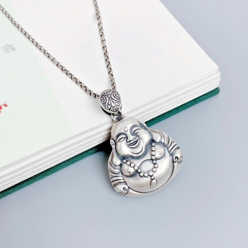 new Smiling Buddha Necklace Pendant Lucky Jewelry for Men or Women with Chain