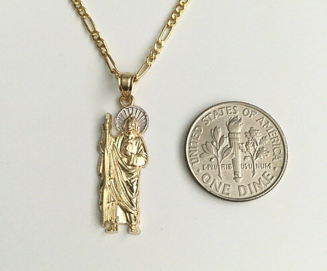 14K Real Gold Saint Jude Necklace 18″ / 14k Oro Cadena de San Judas 18″ – PT0101