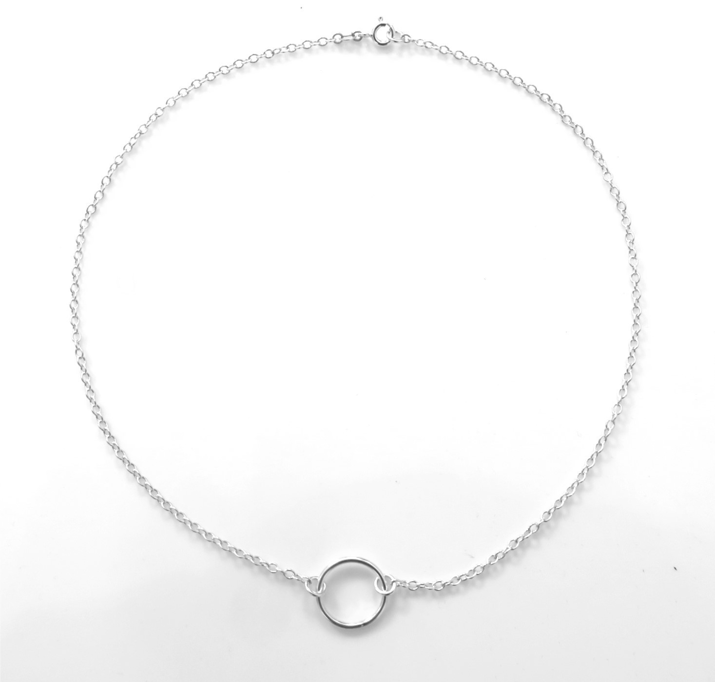 15mm Sterling Silver Karma Necklace Eternity Infinity Circle Ring Chain Handmade