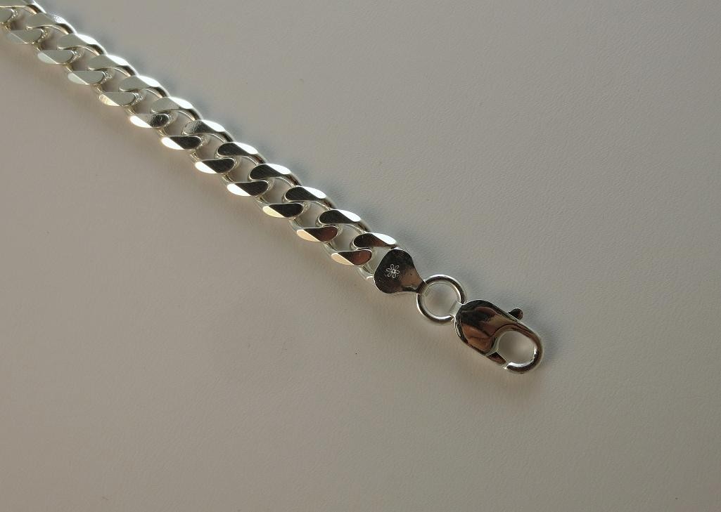 6.5mm Curb Chain. 8,9,18,20,22,24,28,30inch 925 Sterling Silver Italian 180gauge