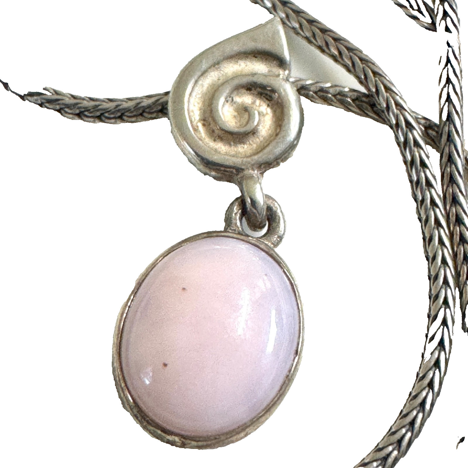 RARE AND RETIRED PANDORA PINK OPAL Sterling Silver Necklace 390116RHO-45