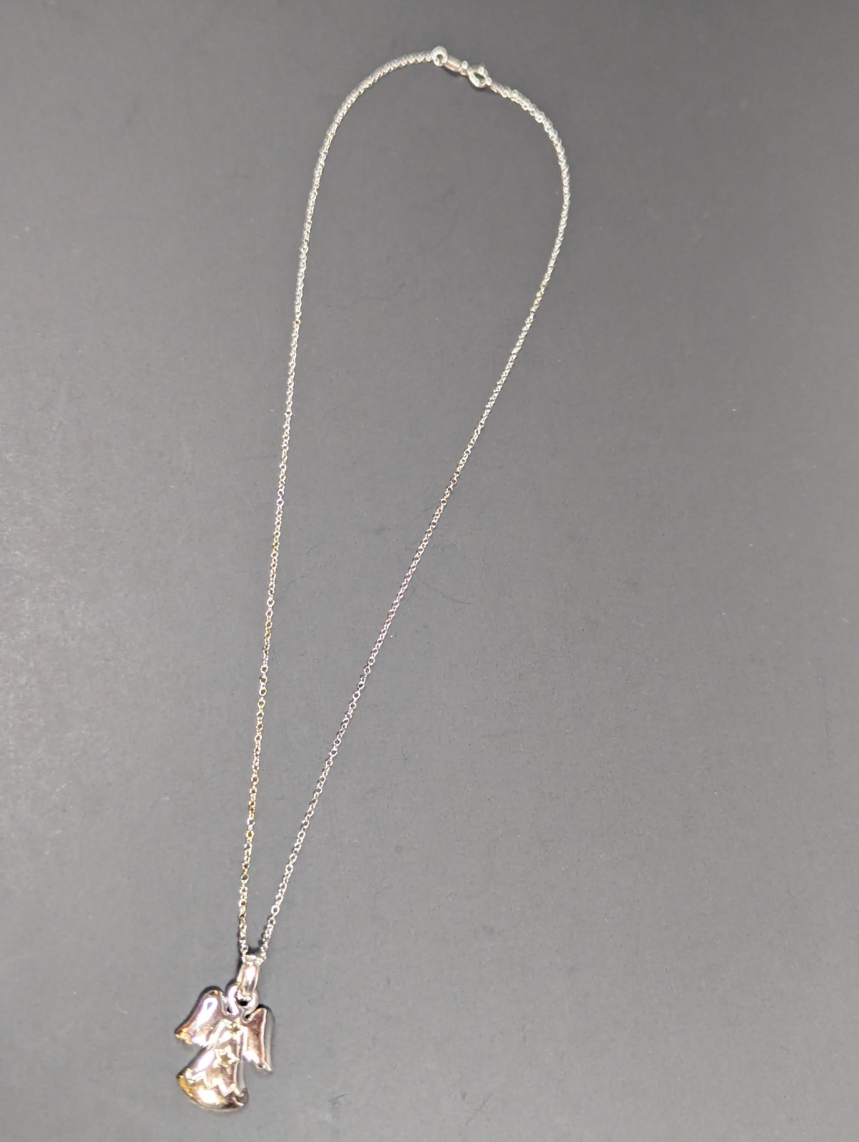 NF 925 Sterling Silver Angel Pendant 18″ Chain Necklace Thailand