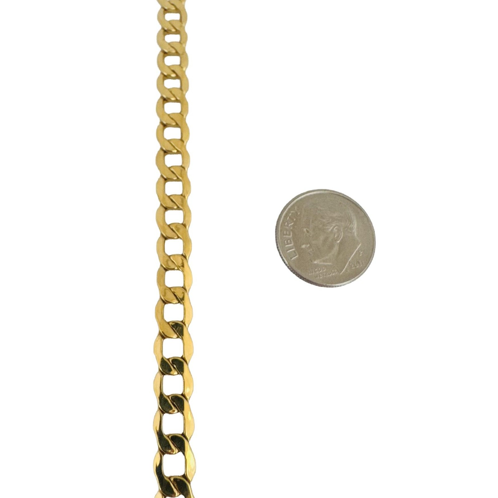 18k Yellow Gold 13.8g Hollow Light 6.5mm Curb Link Necklace 18″