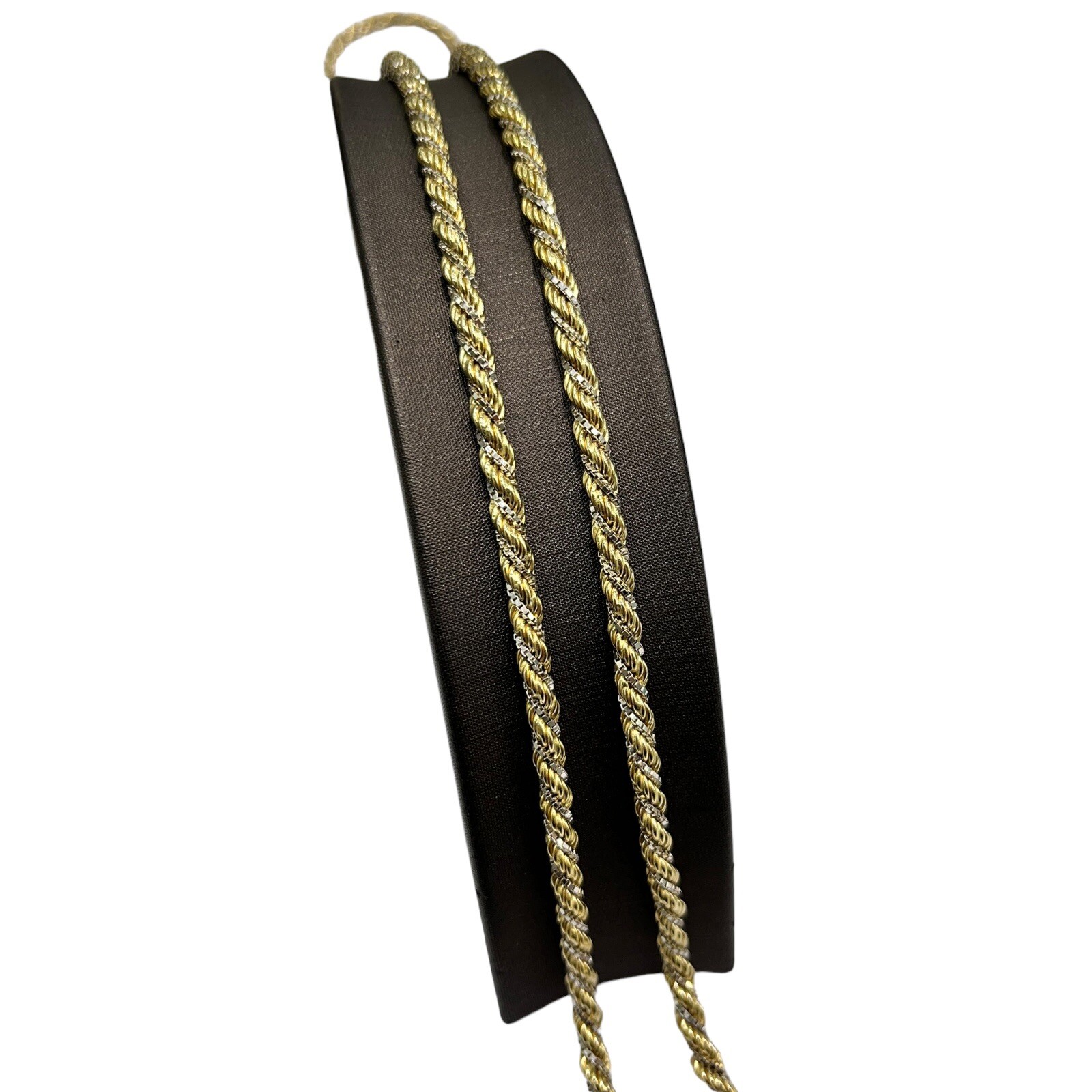 18ct 18K Two Tone Gold Italian Rope Link Chain Necklace 30.54 Grams 70cm. New