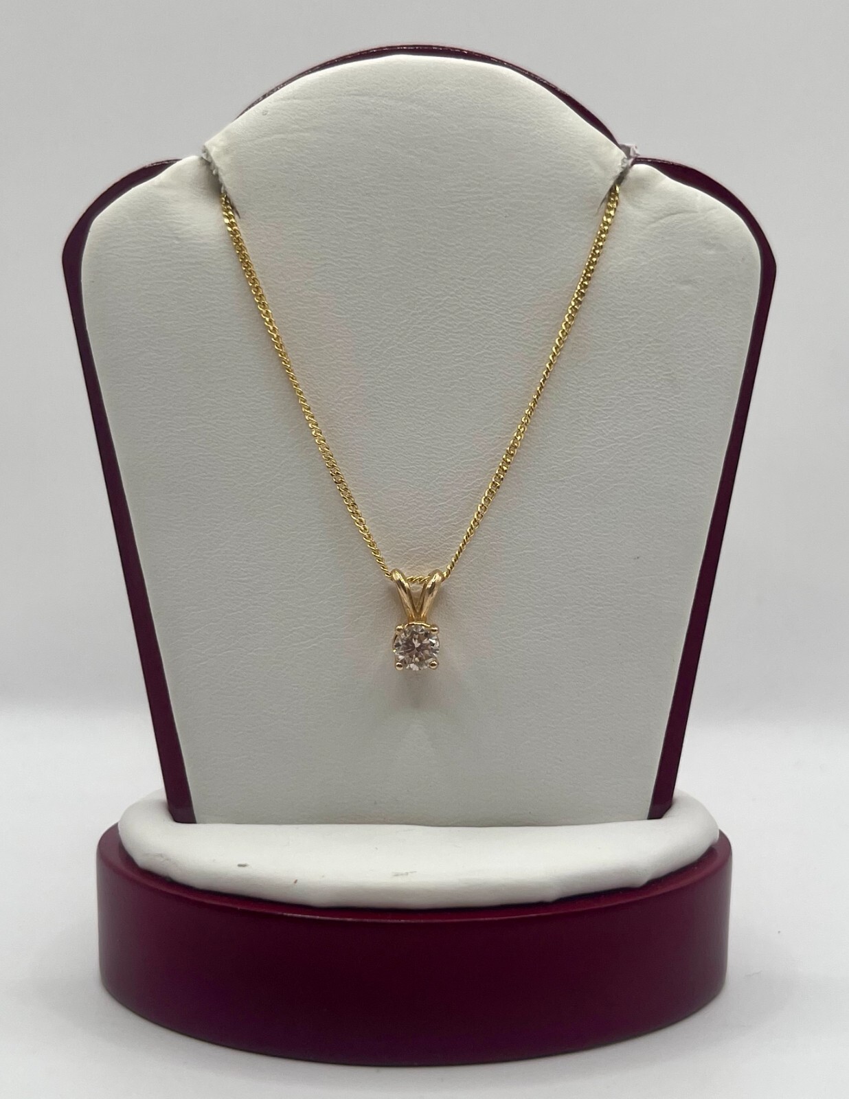 14k Yellow Gold Necklace with Natural Diamond Pendent .45Ct