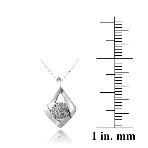 925 Silver 1/10ct Diamond Angular Necklace, 18″