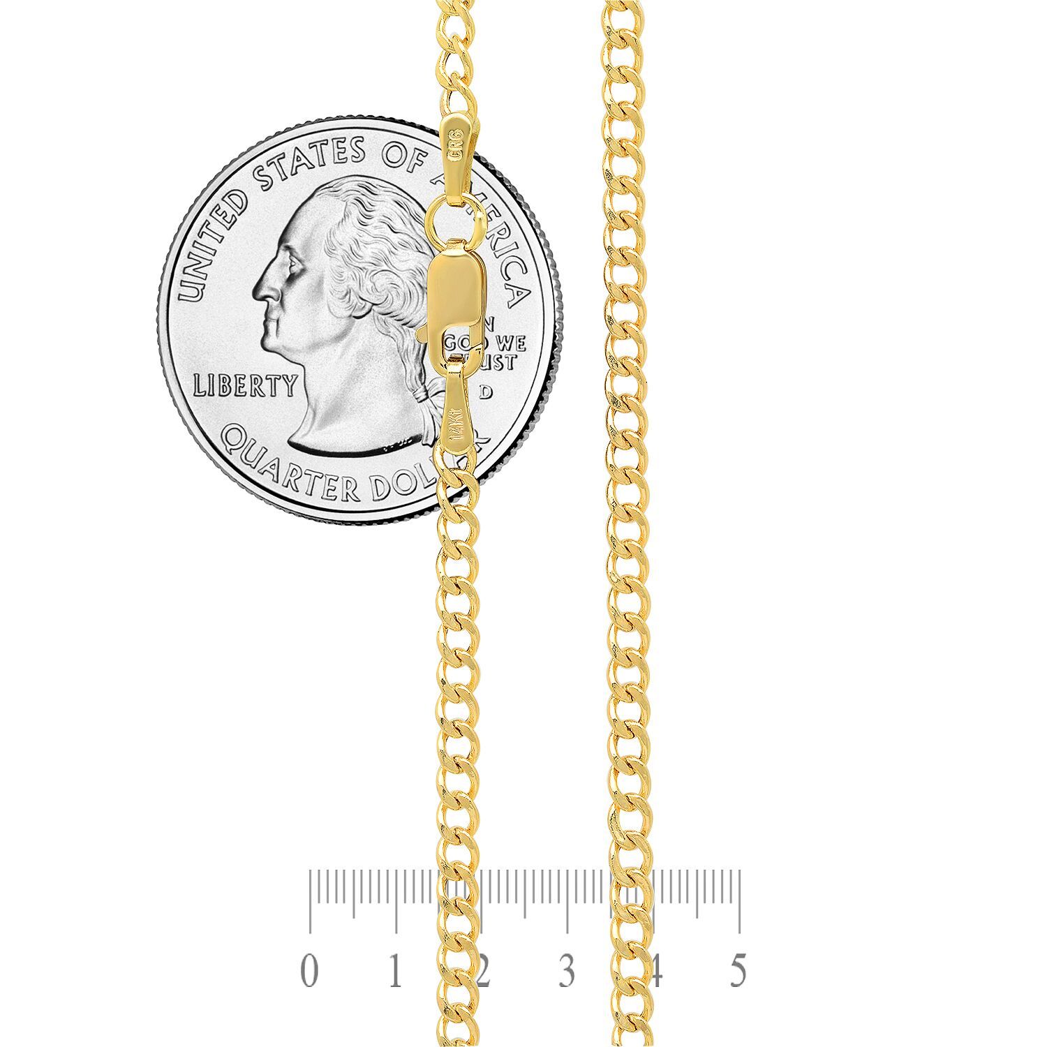 Real 14k Yellow Gold Cuban Link Curb Chain Pendant Necklace Size 16″-30″ Hollow