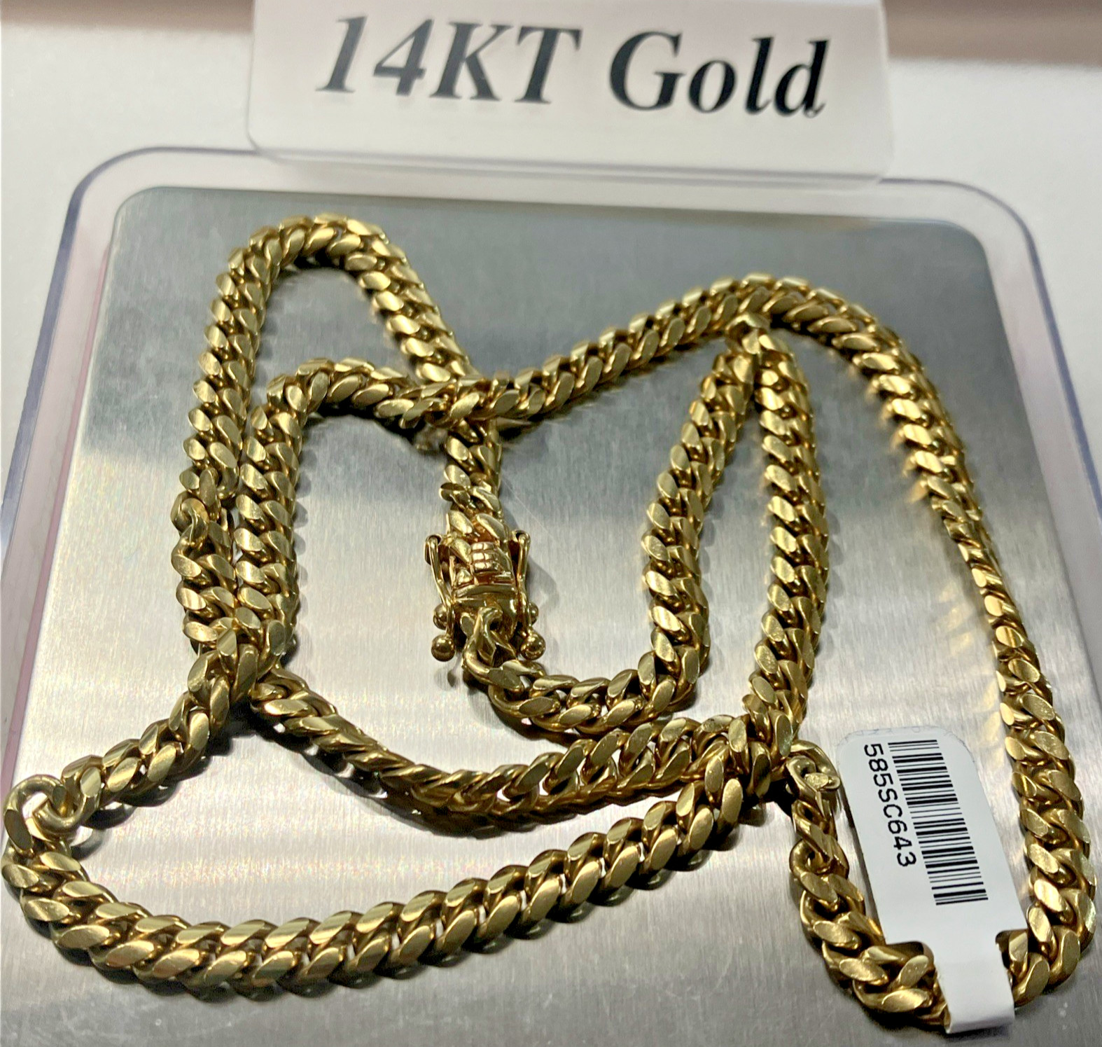 14kt Real Gold Solid Cuban Chain 64.25grams 5.85mm 24.25” M Brand New w/Tag 14K