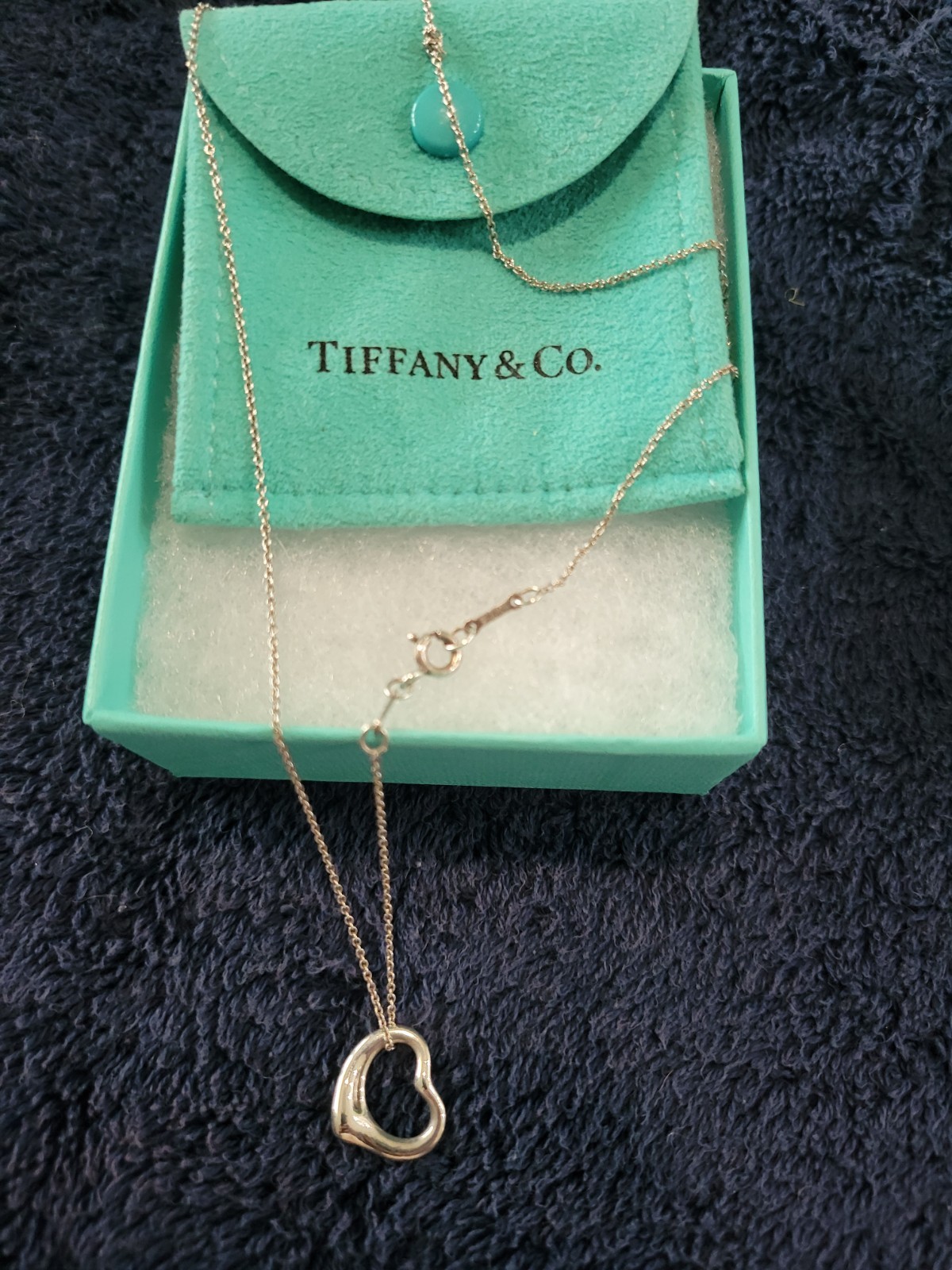 Tiffany and Co. Necklace Peretti Open Heart Sterling Silver .925 – 16” Chain