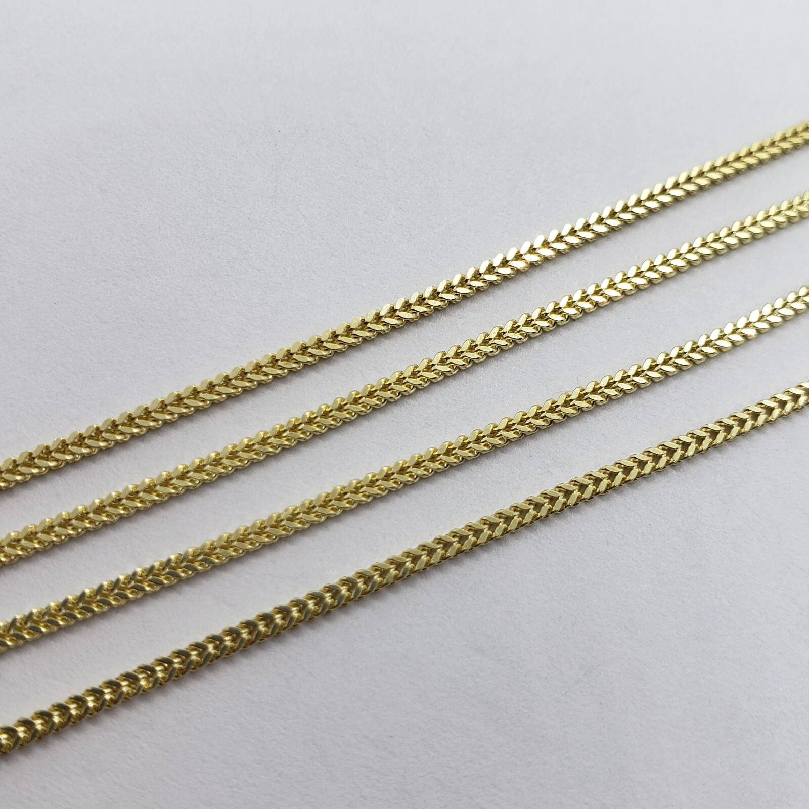 10K Hollow Yellow Gold Franco Box Link Chain Necklace Men Women 1.5mm 16-30″