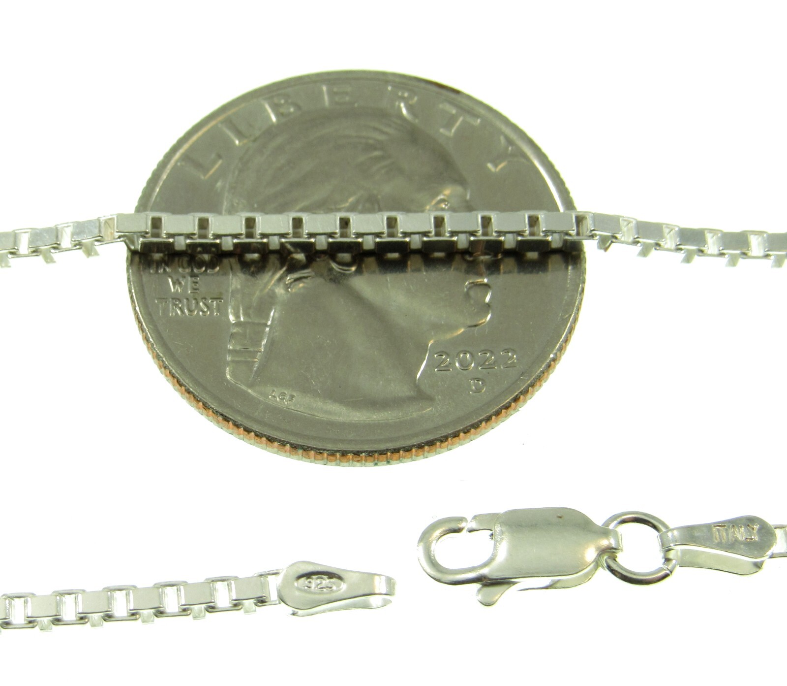 2MM Solid 925 Sterling Silver Italian Venetian BOX Link Chain Necklace Italy