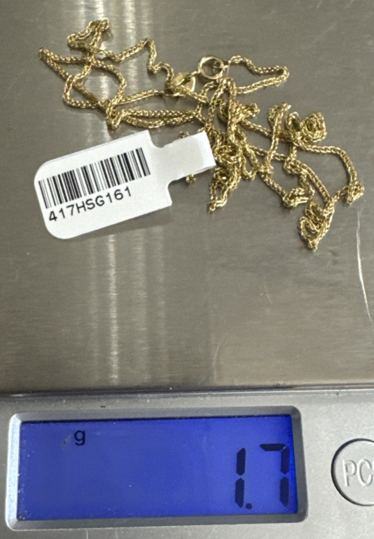 10KT Real Gold Spiga / Wheat Chain Necklace 1.6grams 22” Starz Brand NWT 10K