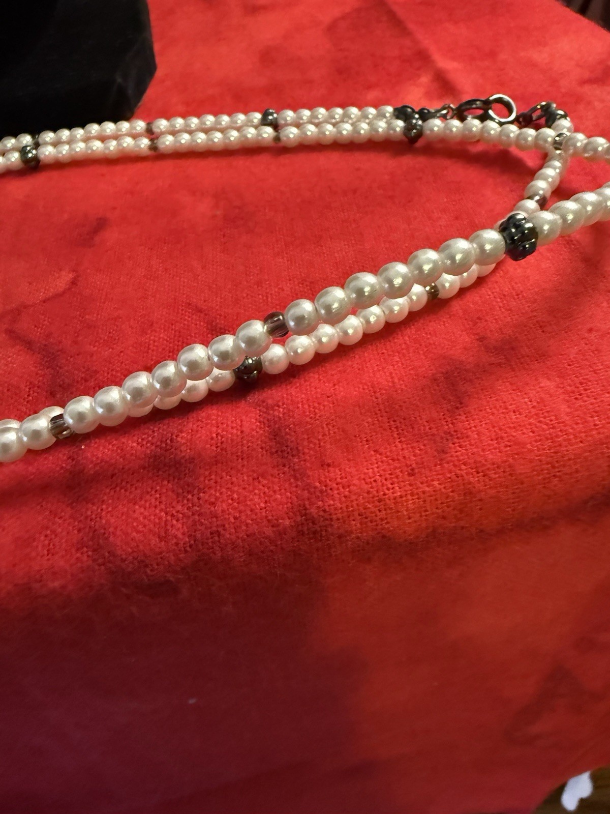 34 Inch Long Small Freshwater Pearl Necklace, Alloy Metal, 1mm Ea. Pearl