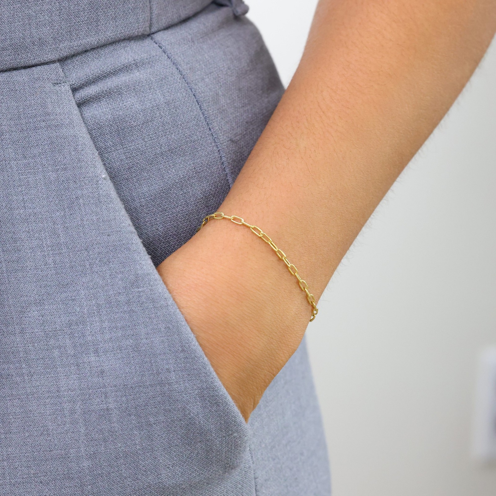 10k Yellow Gold Paperclip 2mm-7mm Chain Cable Rolo Bracelet Mens Womens 7″ – 8″