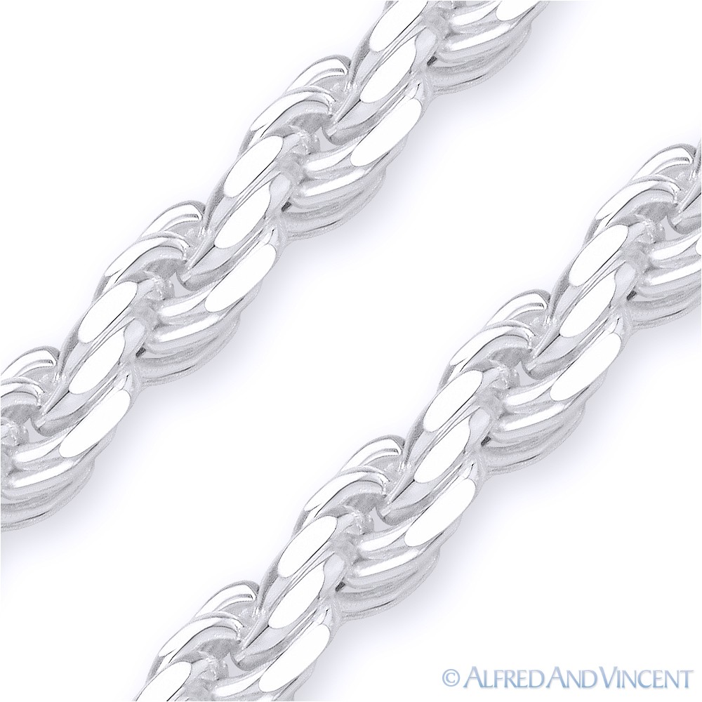 Twist-Rope 1.2mm Diamond-Cut Italian Chain Necklace in 925 Italy Sterling Silver