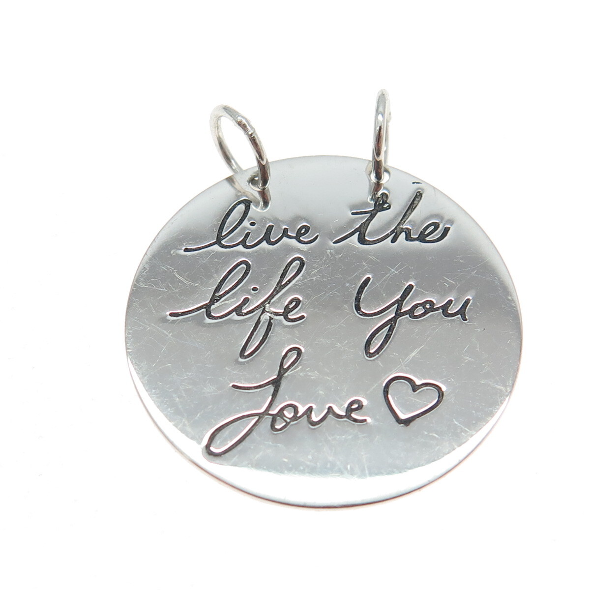 HAN 925 Sterling Silver “Live the Life You Love” Pendant