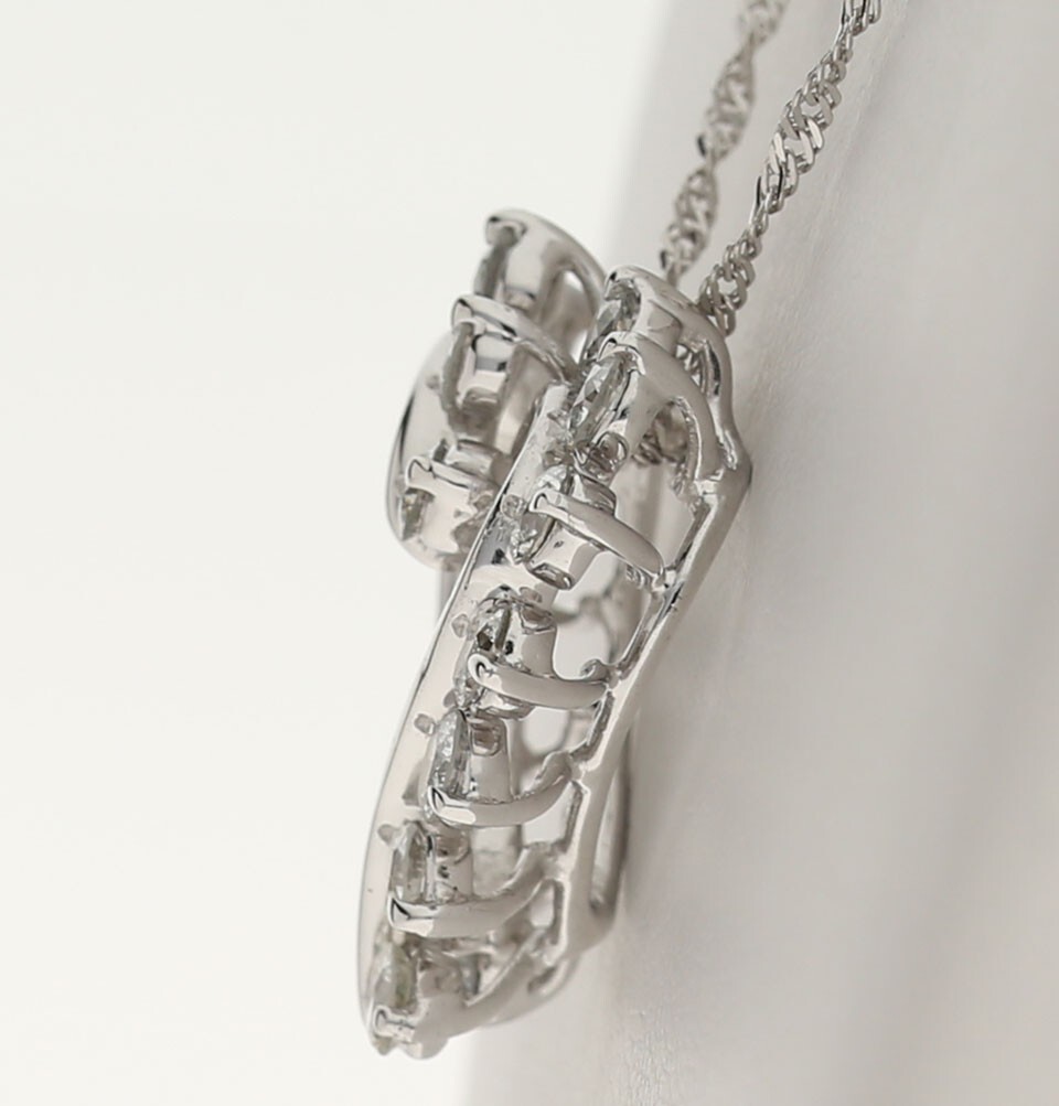 Diamond Heart Pendant Necklace 1.45CT 14K WG 18” Chain