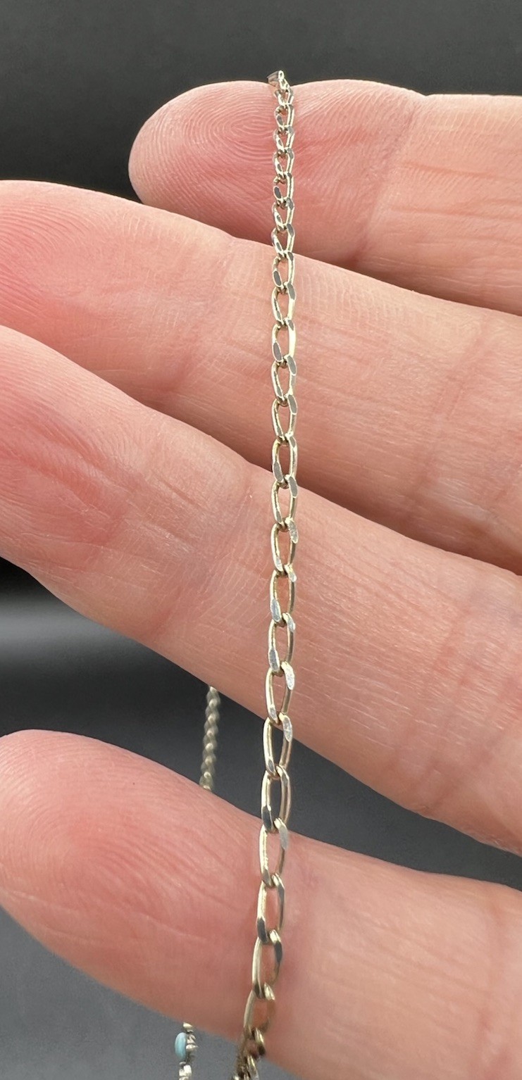 Sterling Silver, Blue Moonglow Links Necklace, 16.5”