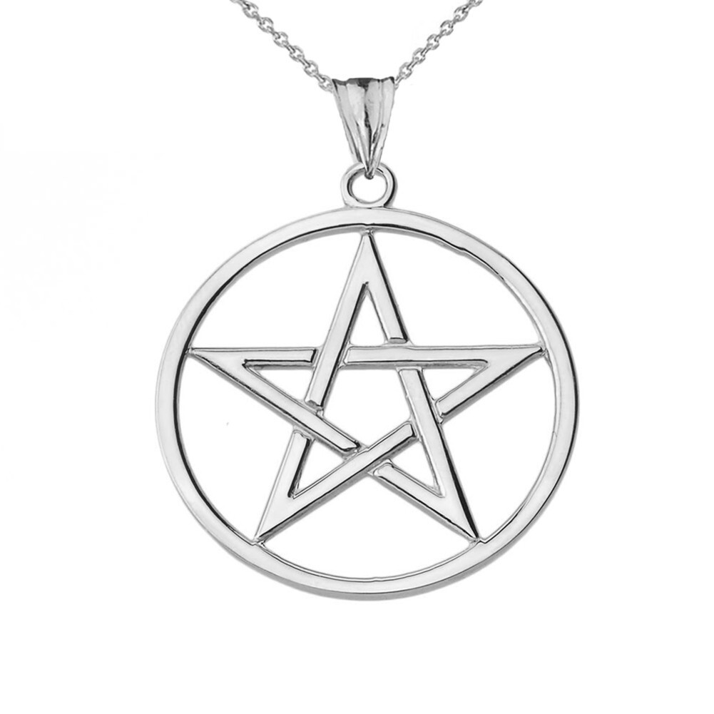 Gold Pentagram Pendant Necklace (Available in Yellow/Rose/White Gold)