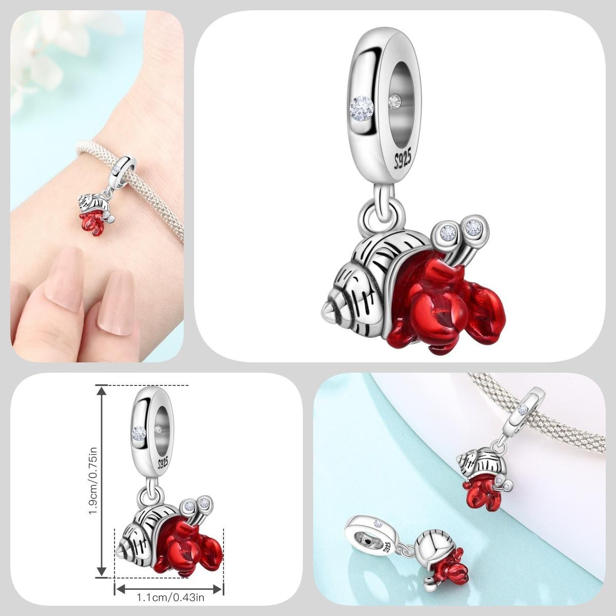 Blue Charm 925 Sterling Silver Ocean Pearls Betta Fish Pendant Birthday Party Gi