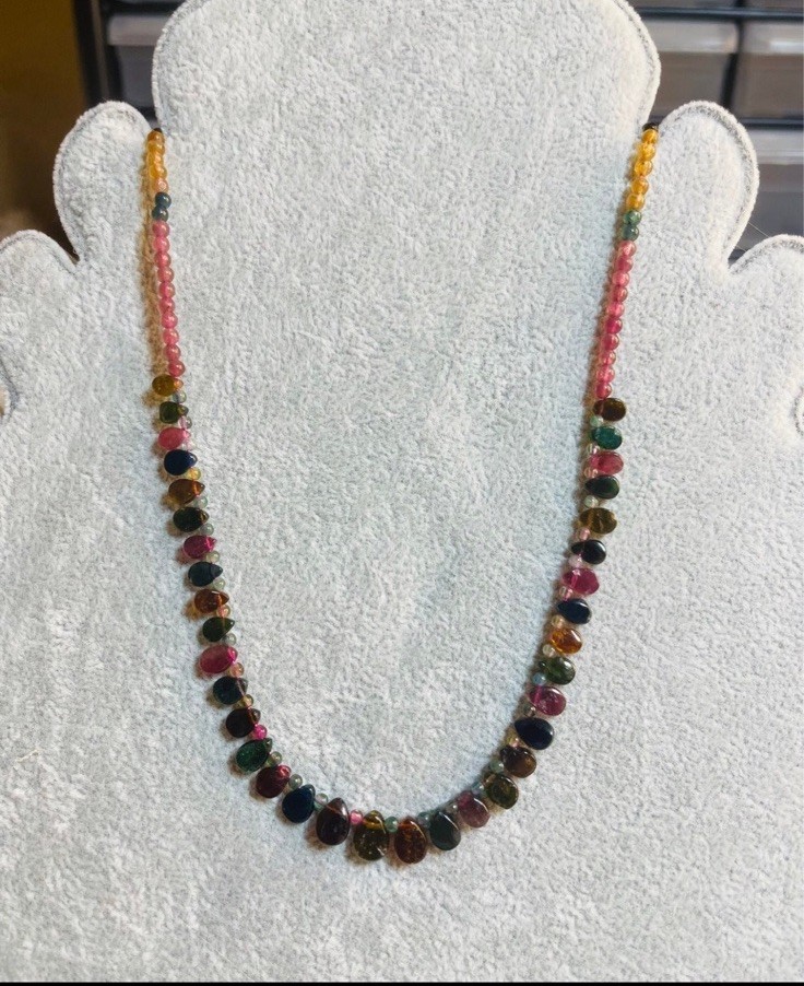 Natural tourmaline necklace