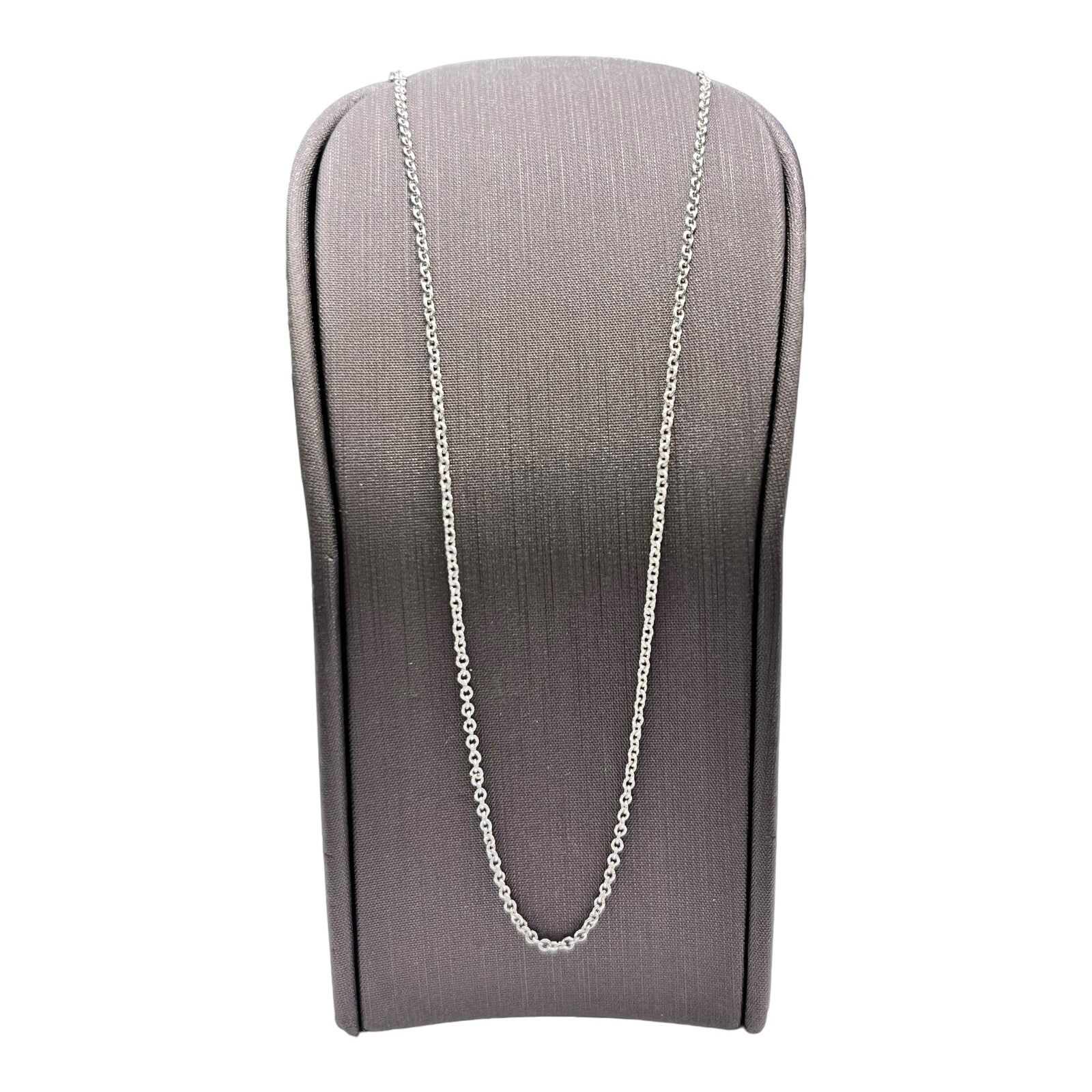 9ct 9K White Gold Italian Fine Cable Trace Chain Necklace 2.81 Grams 50cm. New