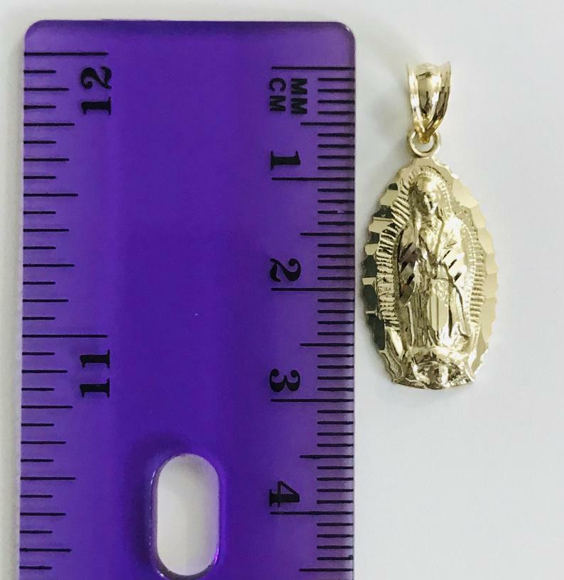 10K Solid Gold Virgen of Guadalupe Pendant, 10K Gold Virgen Mary Pendant- GP79
