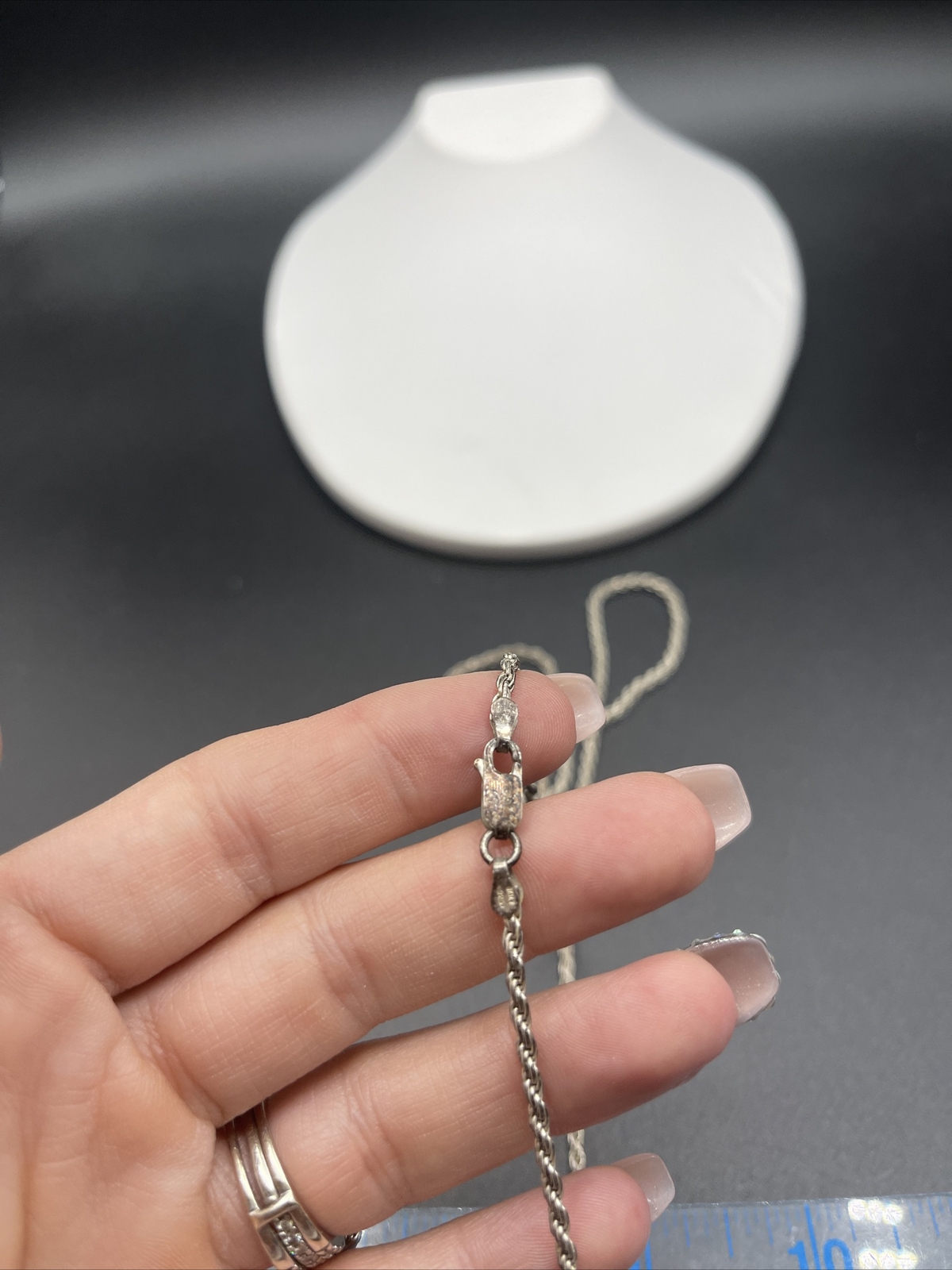 Stunning 925 Silver Twisted Rope Necklace made in Italy #C57