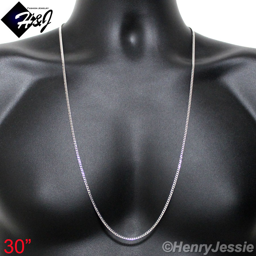 30″MEN WOMEN 925 STERLING SILVER 3MM MIAMI CUBAN CURB LINK CHAIN NECKLACE*SN4