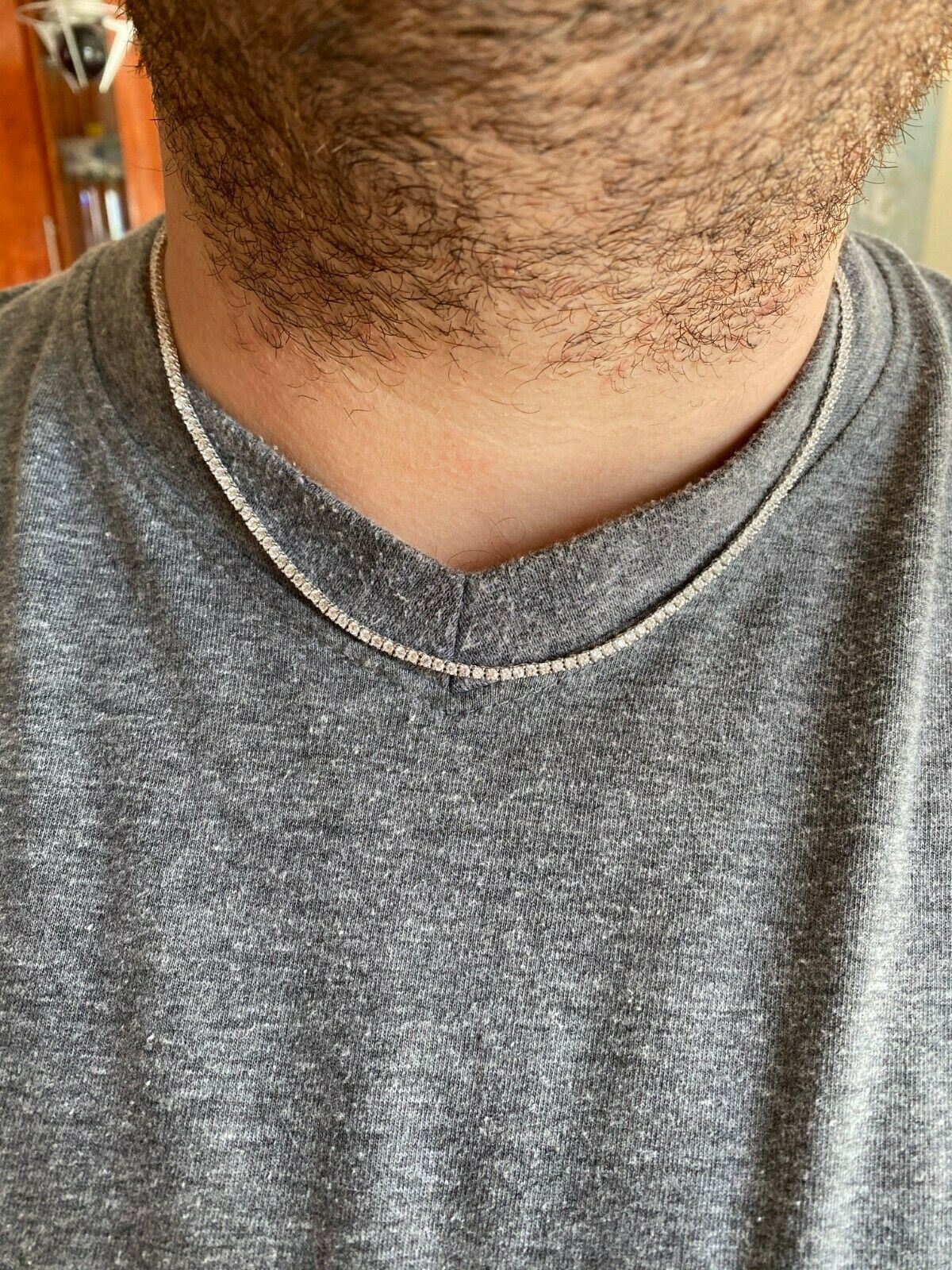 2mm Women Tennis Chain MOISSANITE Necklace Hip Hop Men 925 Sterling Silver GRA